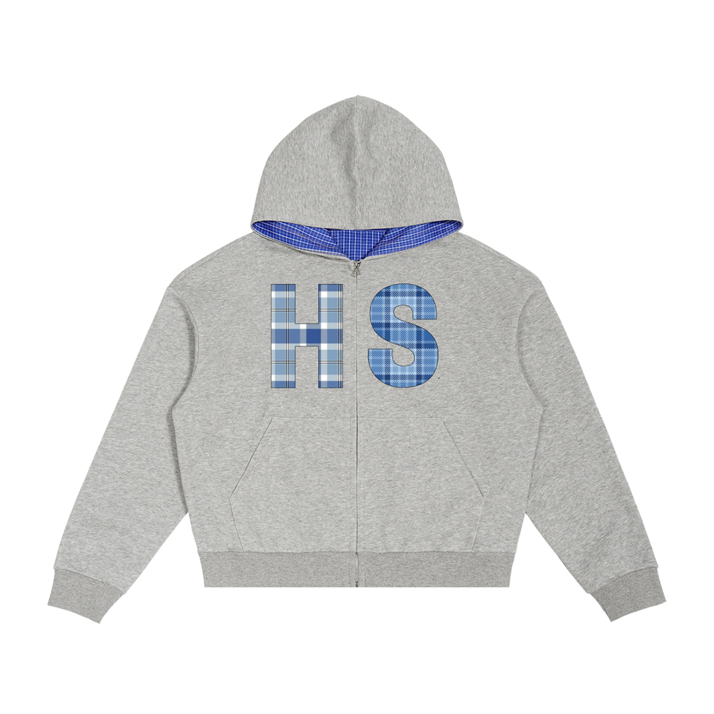 Honey Scott Plaid Patchwork Zip Up